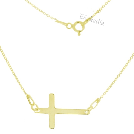 Naszyjnik krzyż krzyżyk srebro 925 złocone